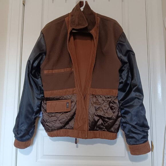 Men's Covington Brown Bomber Jacket, Size M 38-40 with camo earmuffs - Picture 6 of 11